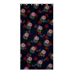 Dark Floral Butterfly Blue Shower Curtain 36  x 72  (Stall) 