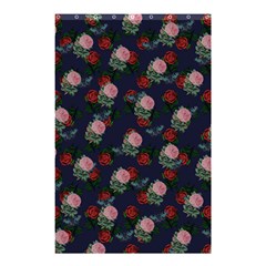 Dark Floral Butterfly Blue Shower Curtain 48  x 72  (Small) 