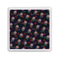 Dark Floral Butterfly Blue Memory Card Reader (Square)