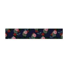 Dark Floral Butterfly Blue Flano Scarf (Mini)