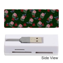 Dark Floral Butterfly Green Memory Card Reader (stick) by snowwhitegirl