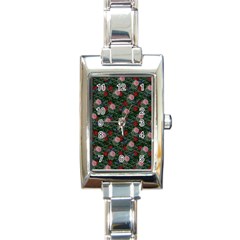 Dark Floral Butterfly Teal Bats Lip Green Rectangle Italian Charm Watch