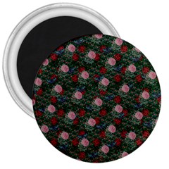 Dark Floral Butterfly Teal Bats Lip Green 3  Magnets