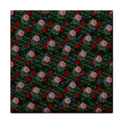 Dark Floral Butterfly Teal Bats Lip Green Face Towel