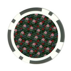 Dark Floral Butterfly Teal Bats Lip Green Poker Chip Card Guard (10 pack)