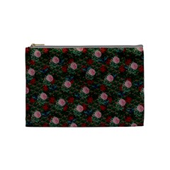 Dark Floral Butterfly Teal Bats Lip Green Cosmetic Bag (Medium)