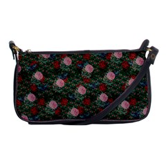 Dark Floral Butterfly Teal Bats Lip Green Shoulder Clutch Bag