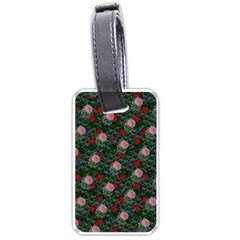 Dark Floral Butterfly Teal Bats Lip Green Luggage Tag (one side)