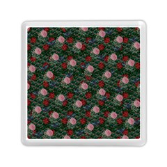 Dark Floral Butterfly Teal Bats Lip Green Memory Card Reader (Square)