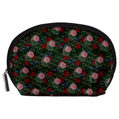 Dark Floral Butterfly Teal Bats Lip Green Accessory Pouch (Large)