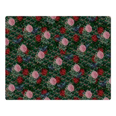 Dark Floral Butterfly Teal Bats Lip Green Double Sided Flano Blanket (Large) 