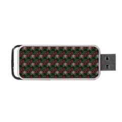 Dark Floral Butterfly Teal Bats Lip Green Small Portable Usb Flash (one Side) by snowwhitegirl