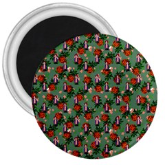 Fiola Pattern Green 3  Magnets by snowwhitegirl