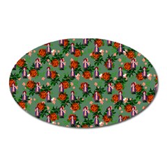 Fiola Pattern Green Oval Magnet by snowwhitegirl