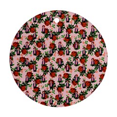 Fiola Pattern Pink Round Ornament (two Sides) by snowwhitegirl