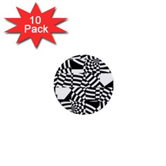 Black And White Crazy Pattern 1  Mini Buttons (10 Pack)  by Sobalvarro
