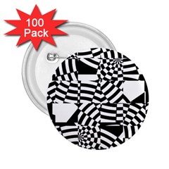 Black And White Crazy Pattern 2 25  Buttons (100 Pack) 