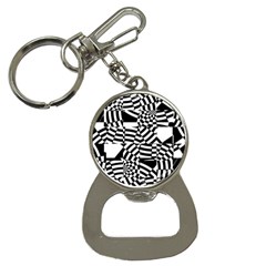 Black And White Crazy Pattern Bottle Opener Key Chain by Sobalvarro