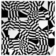 Black And White Crazy Pattern Canvas 16  X 16  by Sobalvarro