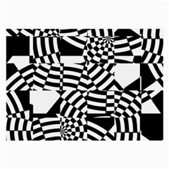 Black And White Crazy Pattern Large Glasses Cloth by Sobalvarro