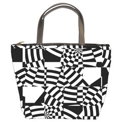 Black And White Crazy Pattern Bucket Bag by Sobalvarro