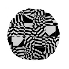 Black And White Crazy Pattern Standard 15  Premium Round Cushions by Sobalvarro