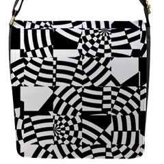 Black And White Crazy Pattern Flap Closure Messenger Bag (s) by Sobalvarro