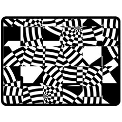 Black And White Crazy Pattern Double Sided Fleece Blanket (large)  by Sobalvarro