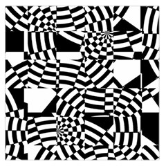 Black And White Crazy Pattern Large Satin Scarf (square) by Sobalvarro