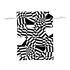 Black And White Crazy Pattern Lightweight Drawstring Pouch (l) by Sobalvarro