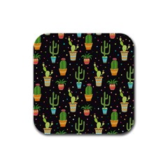 Succulent And Cacti Rubber Square Coaster (4 Pack)  by ionia