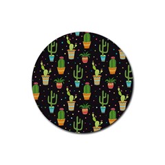 Succulent And Cacti Rubber Coaster (round)  by ionia