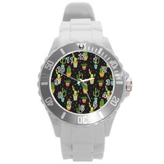 Succulent And Cacti Round Plastic Sport Watch (l) by ionia