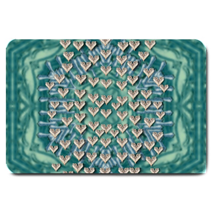 Heavy Metal Hearts And Belive In Sweet Love Large Doormat 