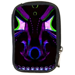 Demon Ethnic Mask Extreme Close Up Illustration Compact Camera Leather Case by dflcprintsclothing