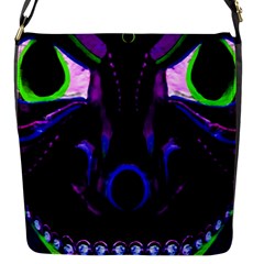 Demon Ethnic Mask Extreme Close Up Illustration Flap Closure Messenger Bag (s) by dflcprintsclothing