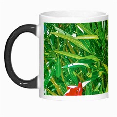 Red Flowers And Green Plants At Outdoor Garden Morph Mugs by dflcprintsclothing