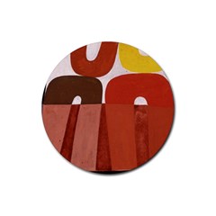 Sophie Taeuber Arp, Composition à Motifs D arceaux Ou Composition Horizontale Verticale Rubber Round Coaster (4 pack) 