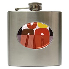 Sophie Taeuber Arp, Composition à Motifs D arceaux Ou Composition Horizontale Verticale Hip Flask (6 oz)