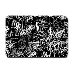 Graffiti Abstract Collage Print Pattern Small Doormat  by dflcprintsclothing