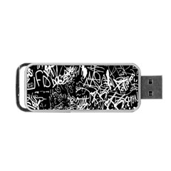 Graffiti Abstract Collage Print Pattern Portable Usb Flash (one Side) by dflcprintsclothing