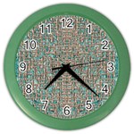 Sterling Silver And A Flow Of Japanese Kanji Inspiration Color Wall Clock Front