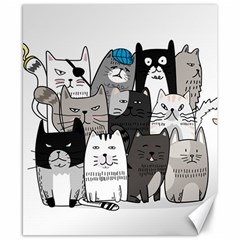 Cute Cat Hand Drawn Cartoon Style Canvas 8  X 10  by Vaneshart