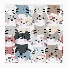 Cute Cat Couple Seamless Pattern Cartoon Medium Glasses Cloth (2 Sides) by Vaneshart