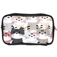 Cute Cat Couple Seamless Pattern Cartoon Toiletries Bag (two Sides)