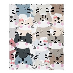Cute Cat Couple Seamless Pattern Cartoon Shower Curtain 60  X 72  (medium)  by Vaneshart