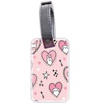 Cartoon Cute Valentines Day Doodle Heart Love Flower Seamless Pattern Vector Luggage Tag (two sides) Front