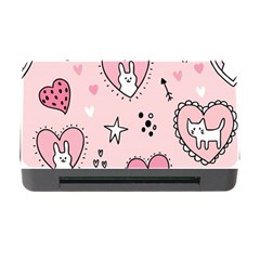 Cartoon Cute Valentines Day Doodle Heart Love Flower Seamless Pattern Vector Memory Card Reader with CF