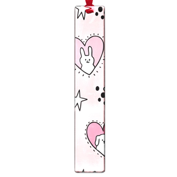 Cartoon Cute Valentines Day Doodle Heart Love Flower Seamless Pattern Vector Large Book Marks