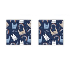 Colorful Cute Cats Seamless Pattern Cufflinks (square)